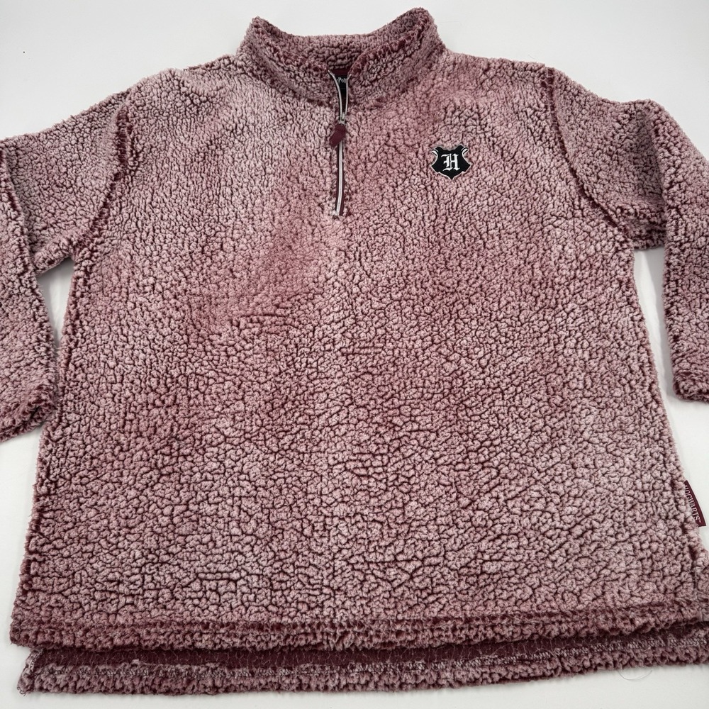 Harry Potter Hogwarts Size XXL (18/20) Sherpa Sweatshirt 1/4 Zip‎ Red